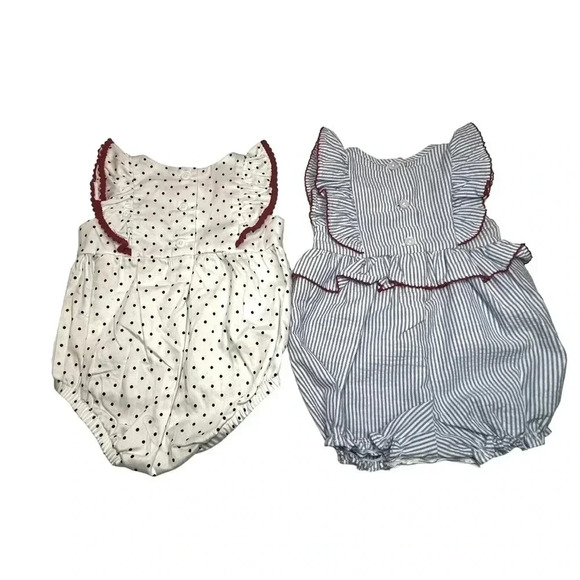 GOOD LAD BABY GIRL ROMPERS•SIZE6-9 MONTHS•SUMMER STRIPED ROMPER•POLKA DO… - Picture 2 of 10